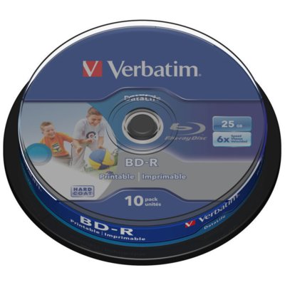 Płyta VERBATIM Printable SL Datalife BD-R, 25 GB, 6x (10 szt.)