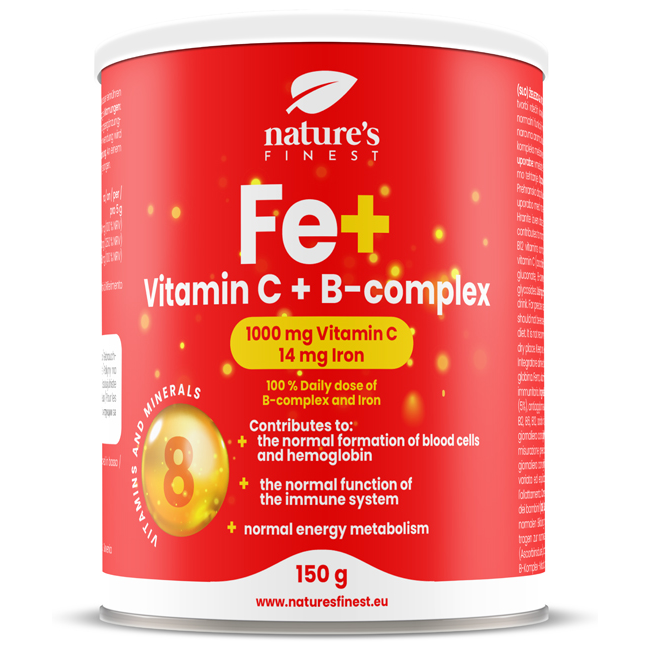 Nature's Finest Iron+B-Complex+Vitamin C suplement diety, 150 g