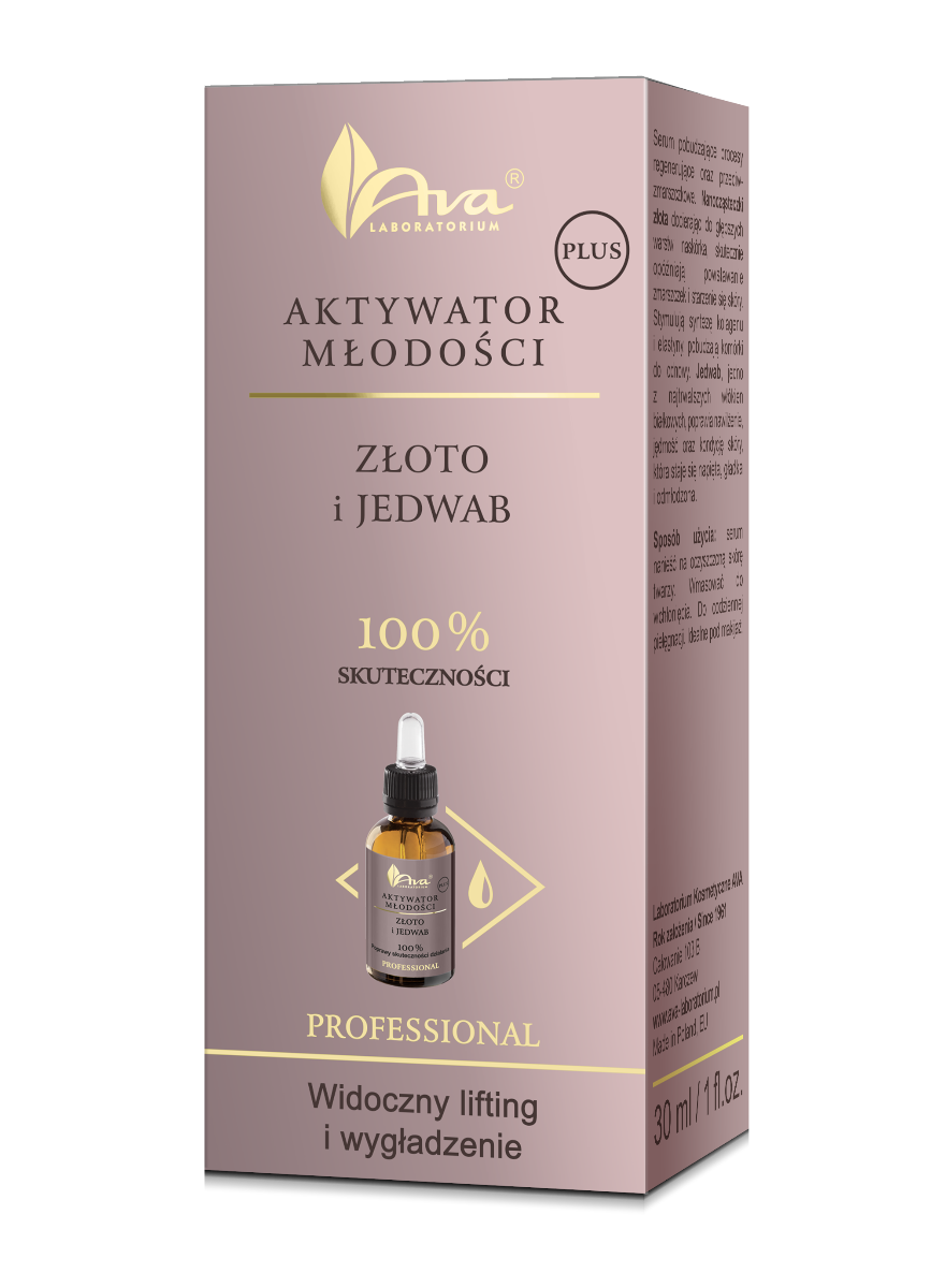 Ava Aktywator Młodości Plus  Złoto i Jedwab, serum, 30 ml 