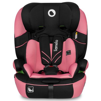 Fotelik samochodowy LIONELO Levi One i-Size 76-150 cm (9-36 kg) Czarno-różowy