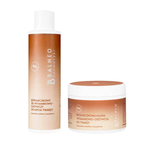 Balneokosmetyki zestaw: żel witaminowo-odżywczy do mycia twarzy, 200 ml + maska witaminowo-odżywcza do twarzy, szyi i dekoltu, 150 ml