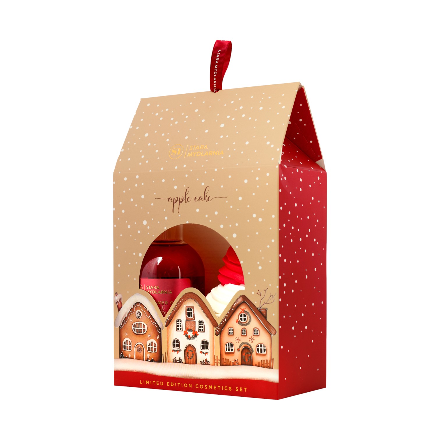 Stara Mydlarnia Apple Cake zestaw: żel do kąpieli, 250 ml + muffinka do kapieli, 200 g