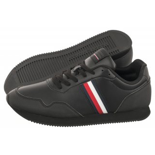 Sneakersy Tommy Hilfiger Core Lo Runner Pu Lth Triple Black FM0FM04834 0GQ