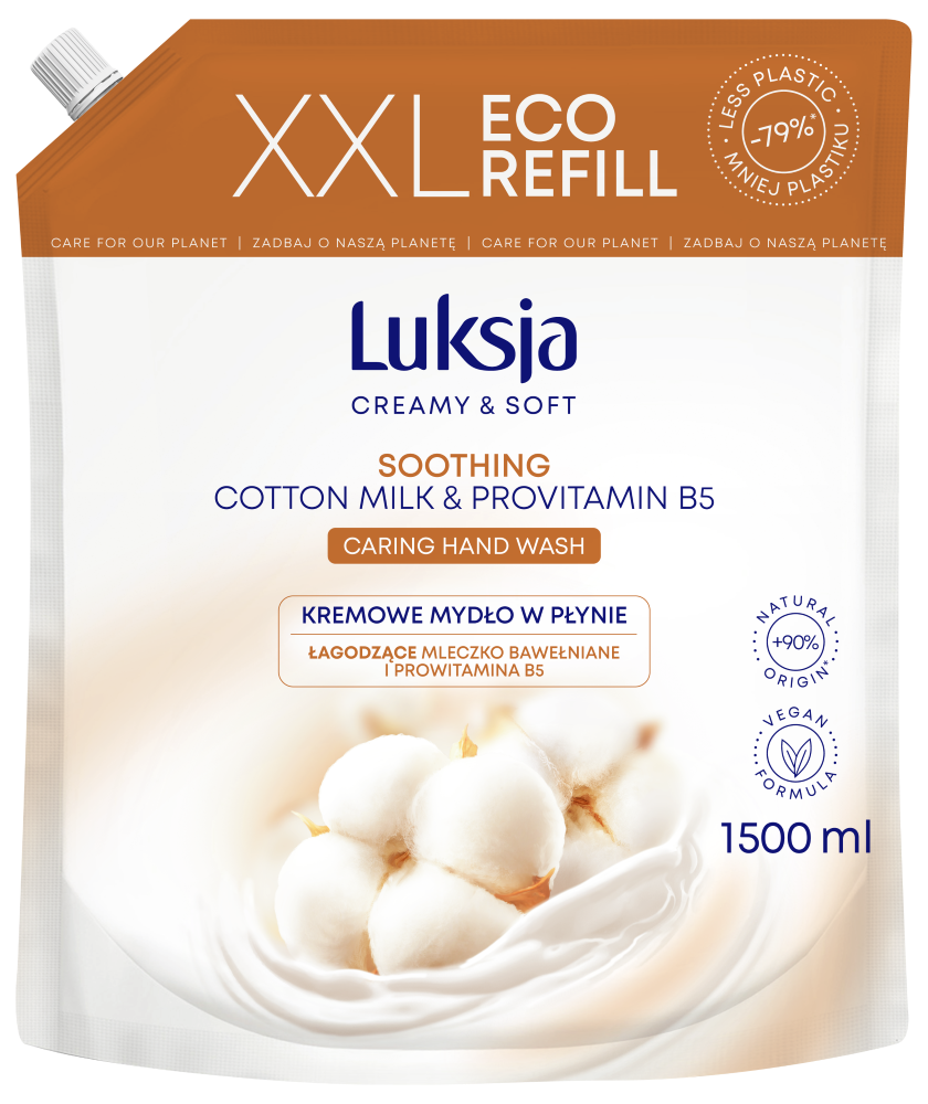 Luksja Cotton zapas mydła w płynie, 1500 ml