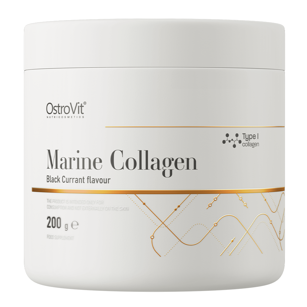 OstroVit Kolagen morski suplement diety o smaku czarnej porzeczki, 200 g