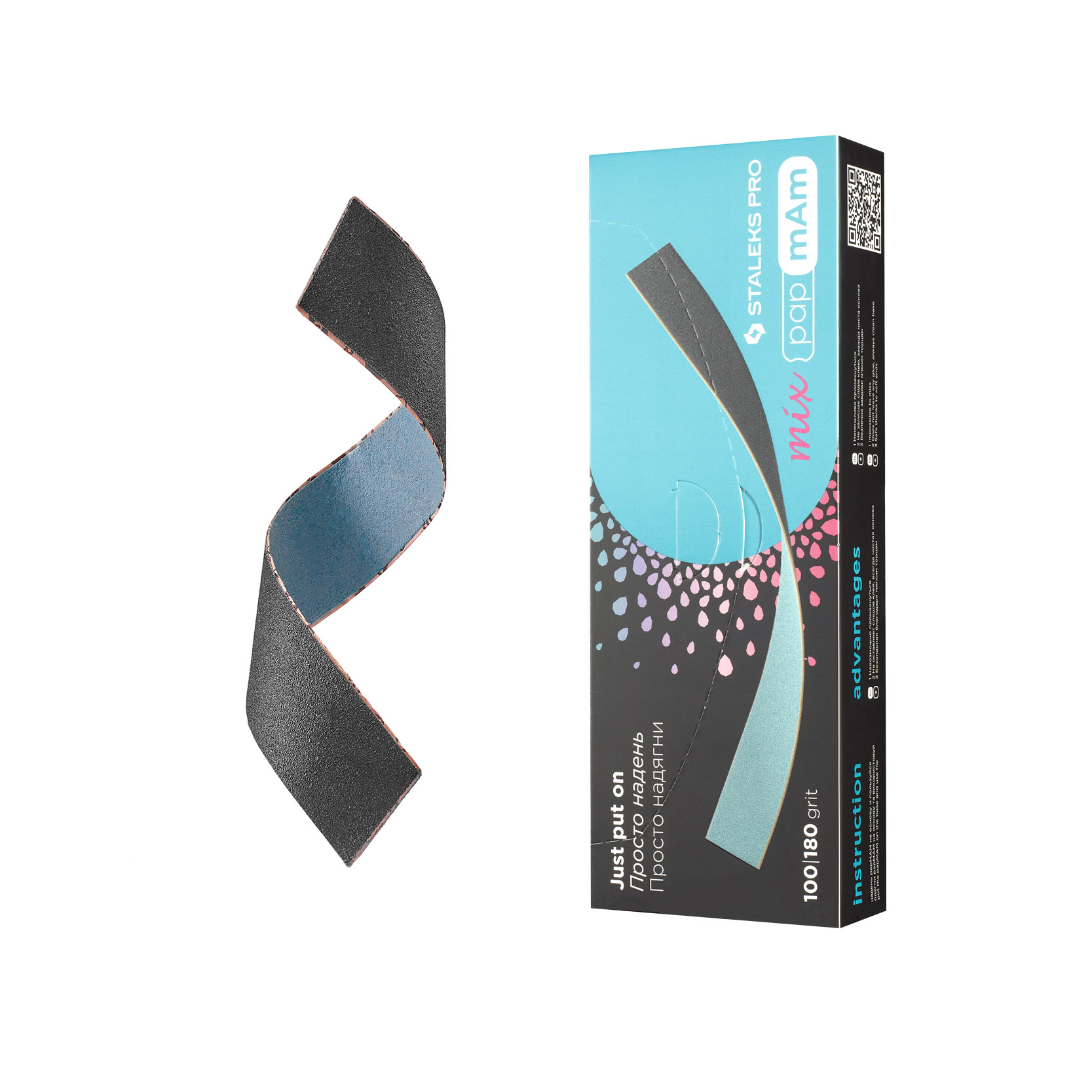 Staleks Pro Expert DFCMix-22-100/180 zestaw wymiennych nakładek PapMam do pilnika prostego, gradacja 100/180, 50 szt./1 opak.