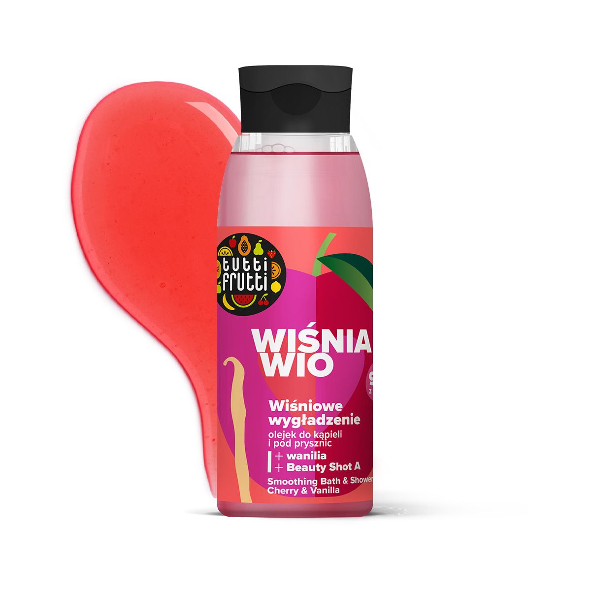 Tutti Frutti Wiśnia Wio wygładzający olejek do kąpieli i pod prysznic, 400 ml