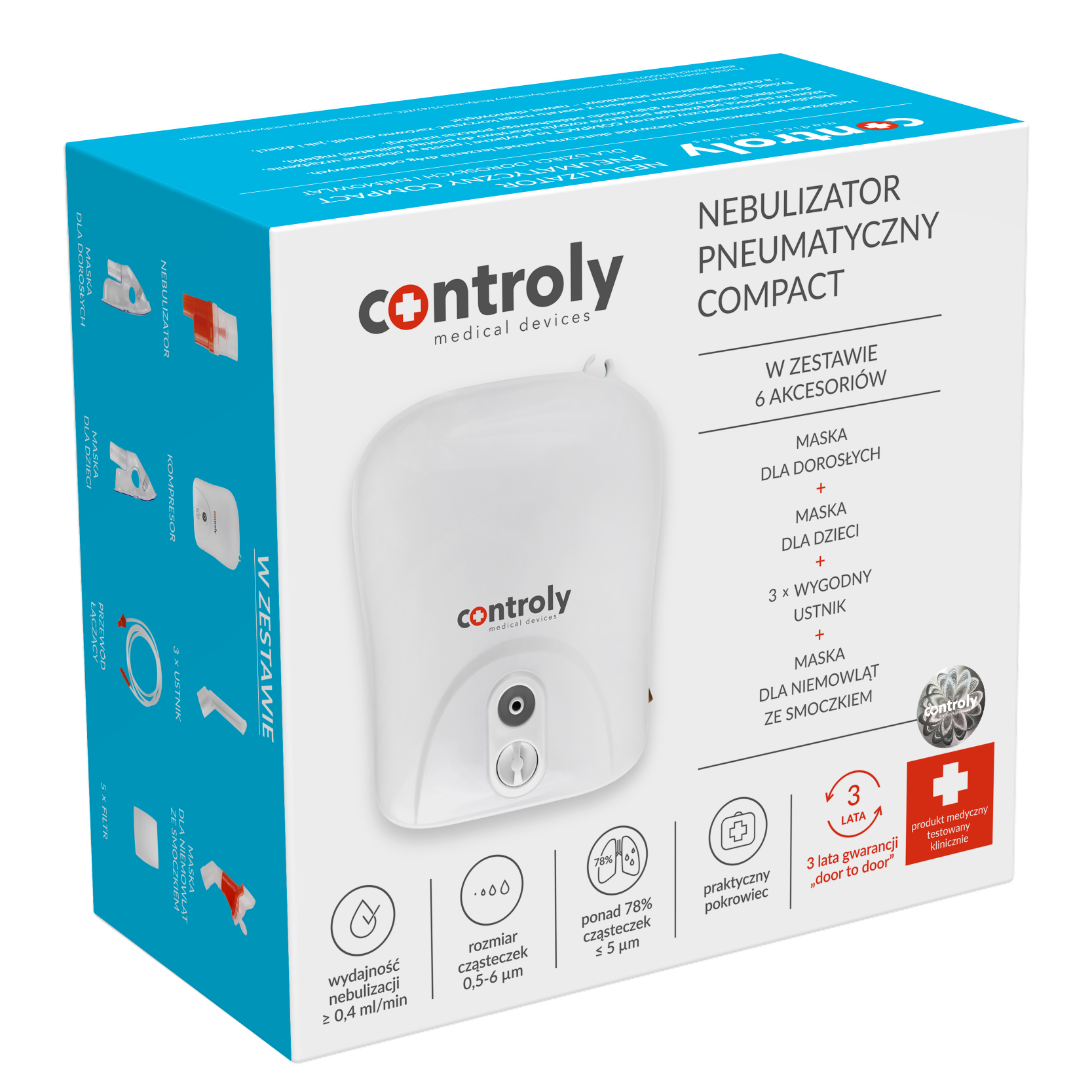 Controly Compact nebulizator dla dzieci i dorosłych, 1 szt.