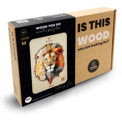 Puzzle WOOD YOU DO Silny Lew (100 elementów)