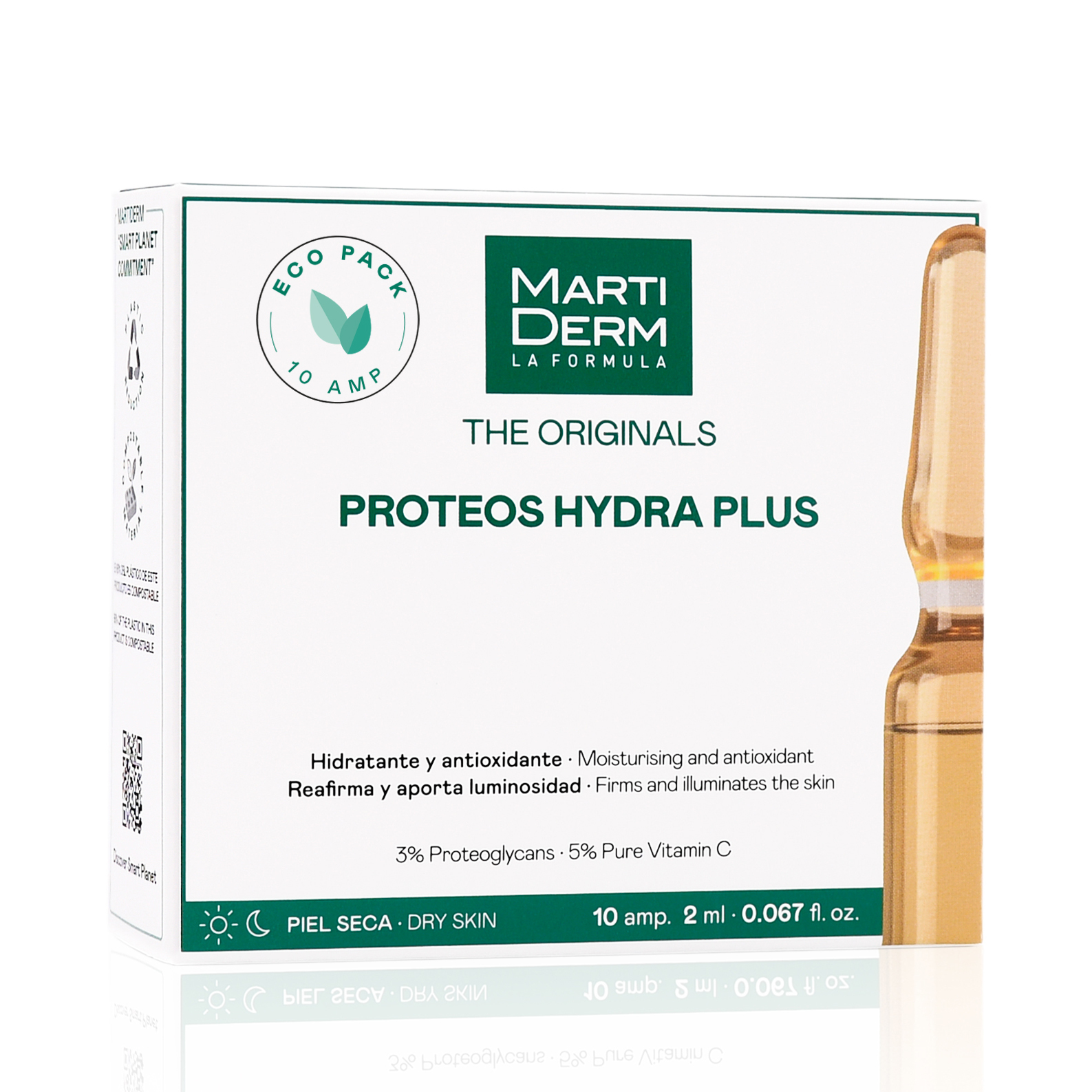 MartiDerm The Originals Proteos Hydra Plus serum do twarzy nawilżające z antyoksydantami w ampułkach, 10x2 ml
