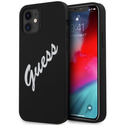 Etui GUESS Vintage do Apple iPhone 12 Mini Czarno-biały