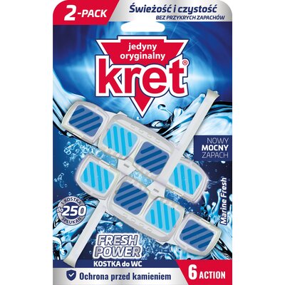 Kostka do WC KRET Fresh Power Marine Fresh 2x40g