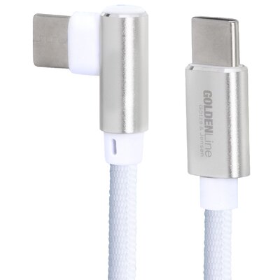 Kabel USB-C - USB-C kątowy GÖTZE & JENSEN Golden Line 1 m Biały