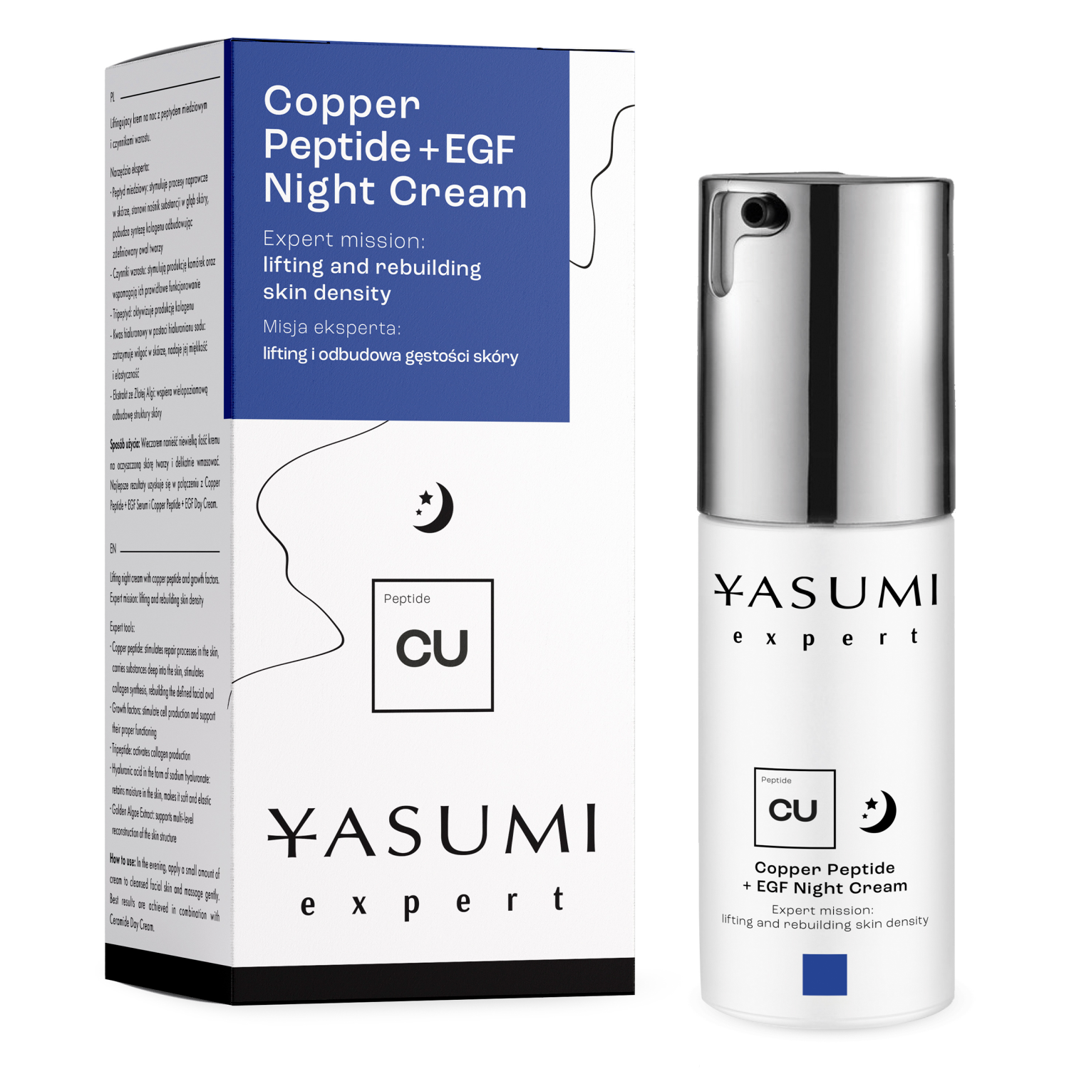 Yasumi Copper Peptide+EGF peptydowy krem do twarzy na noc, 30 ml