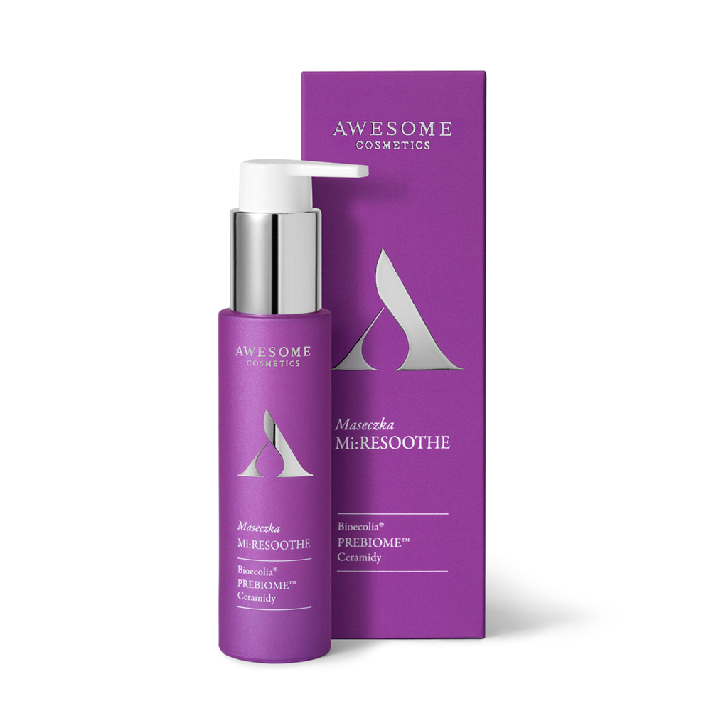 Awesome Cosmetics Mi:Resoothe zestaw: maseczka odżywcza, regenerująca do twarzy, 50 ml + rękawica do twarzy gratis, 1 szt.
