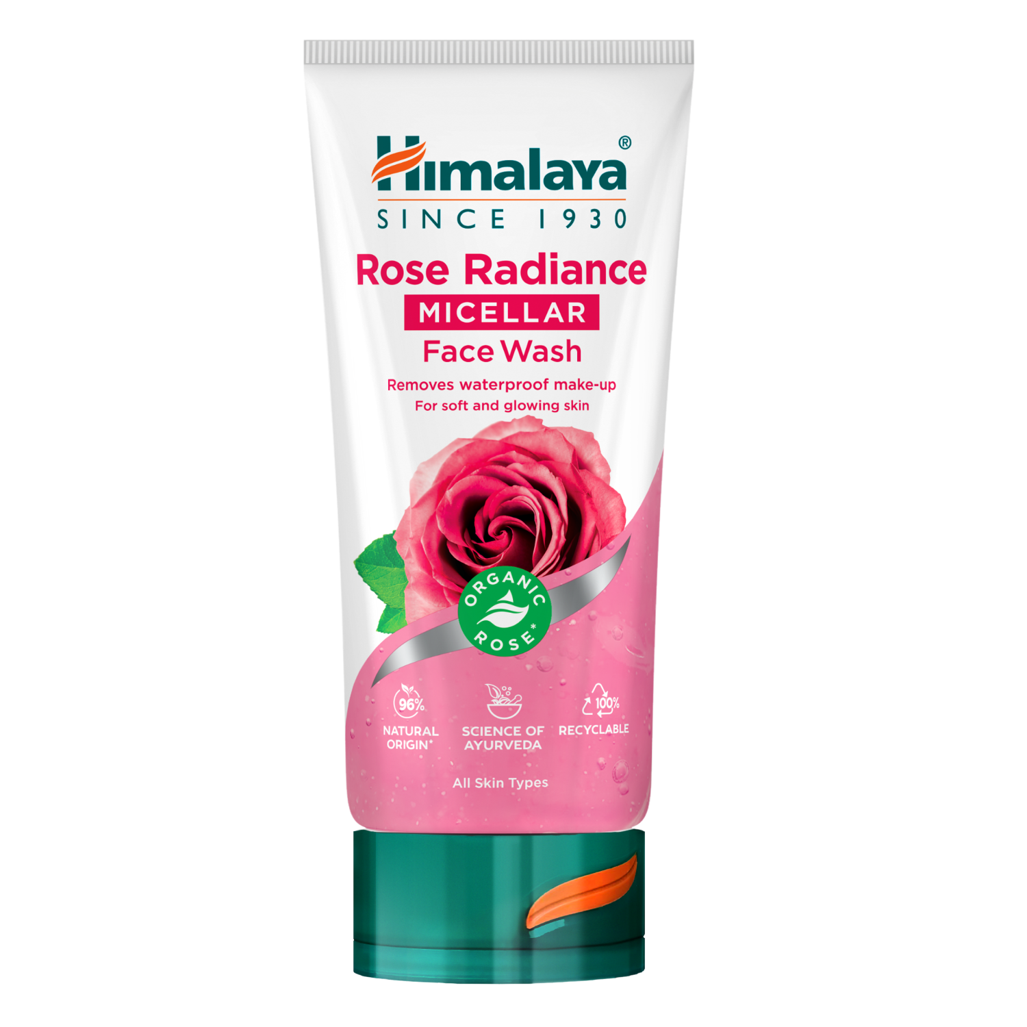 Himalaya Rose Radiance rozświetlający micelarny żel do mycia twarzy z organiczną różą damasceńską, 150 ml