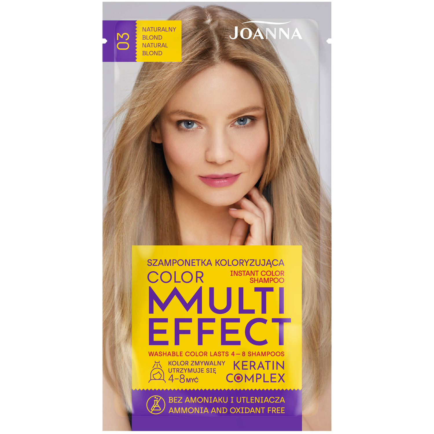 Joanna Multi Effect szamponetka koloryzująca 03 naturalny blond, 40 ml