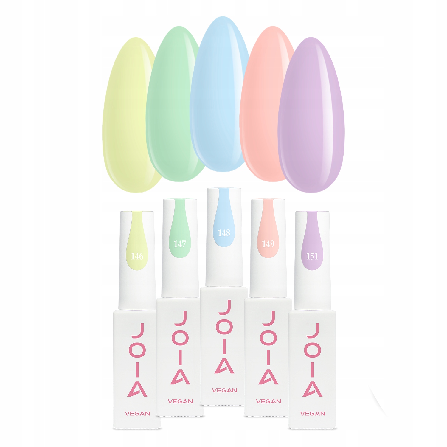 Joia Vegan zestaw jasnych lakierów hybrydowych do paznokci, 5x6 ml