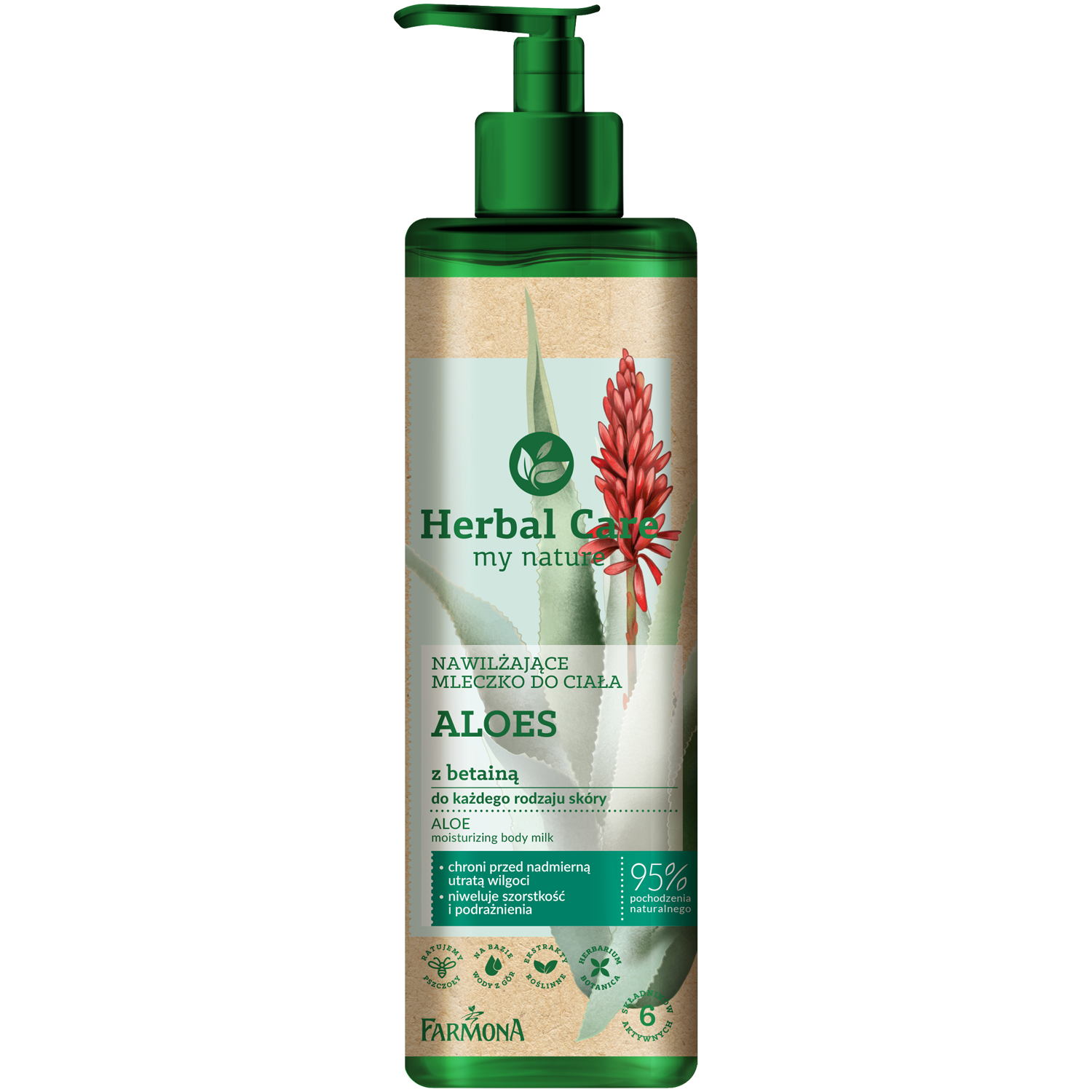 Herbal Care Aloes  mleczko do ciała, 400 ml