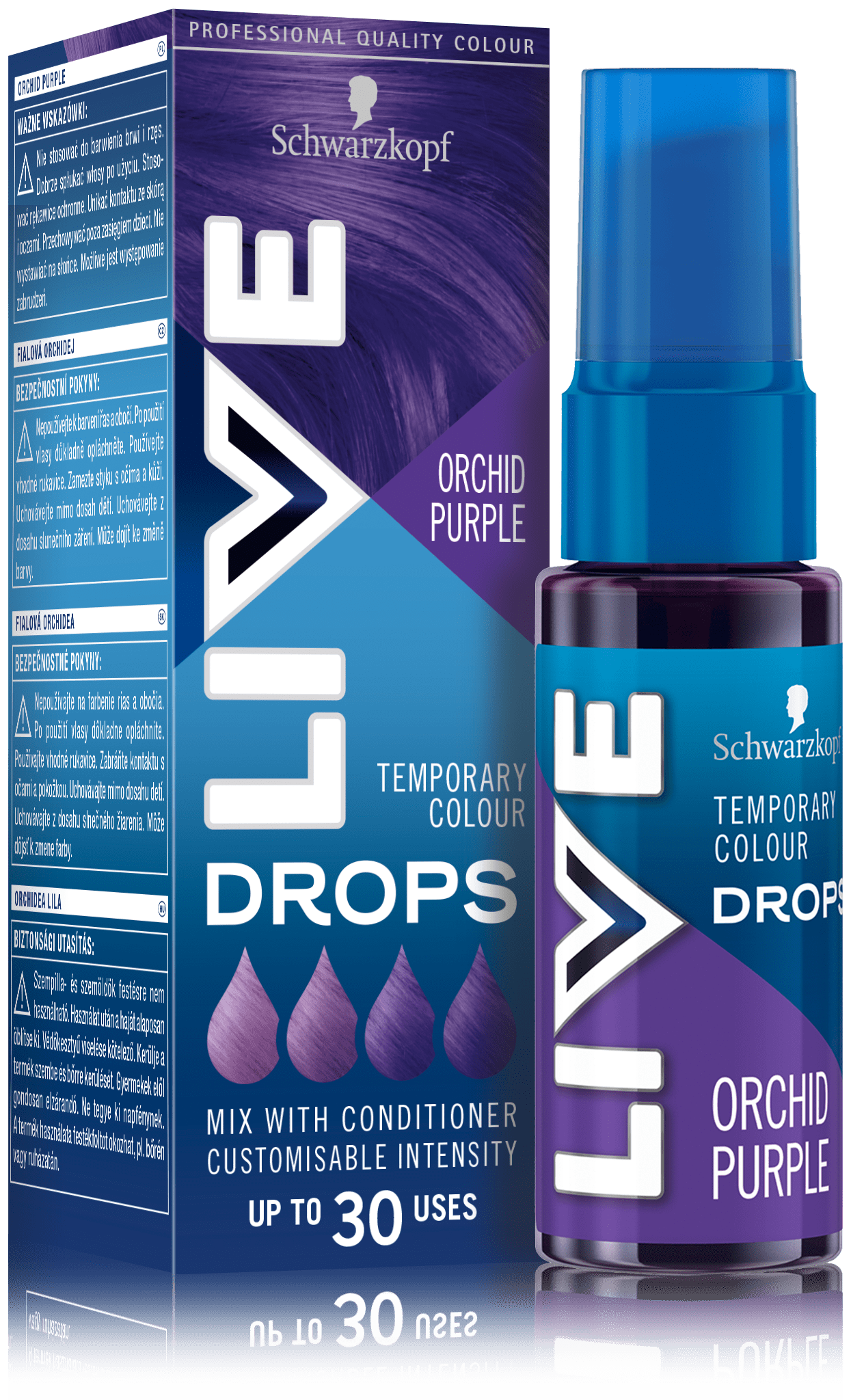 Live Drops półtrwała farba do włosów orchid purple, 30 ml