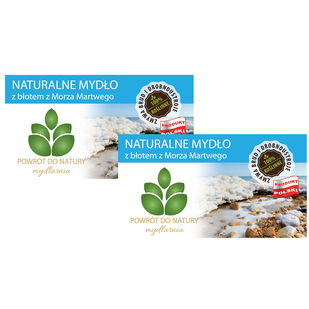 Powrót do natury 100% roślinne naturalne mydło z błotem z morza martwego, 2 szt.