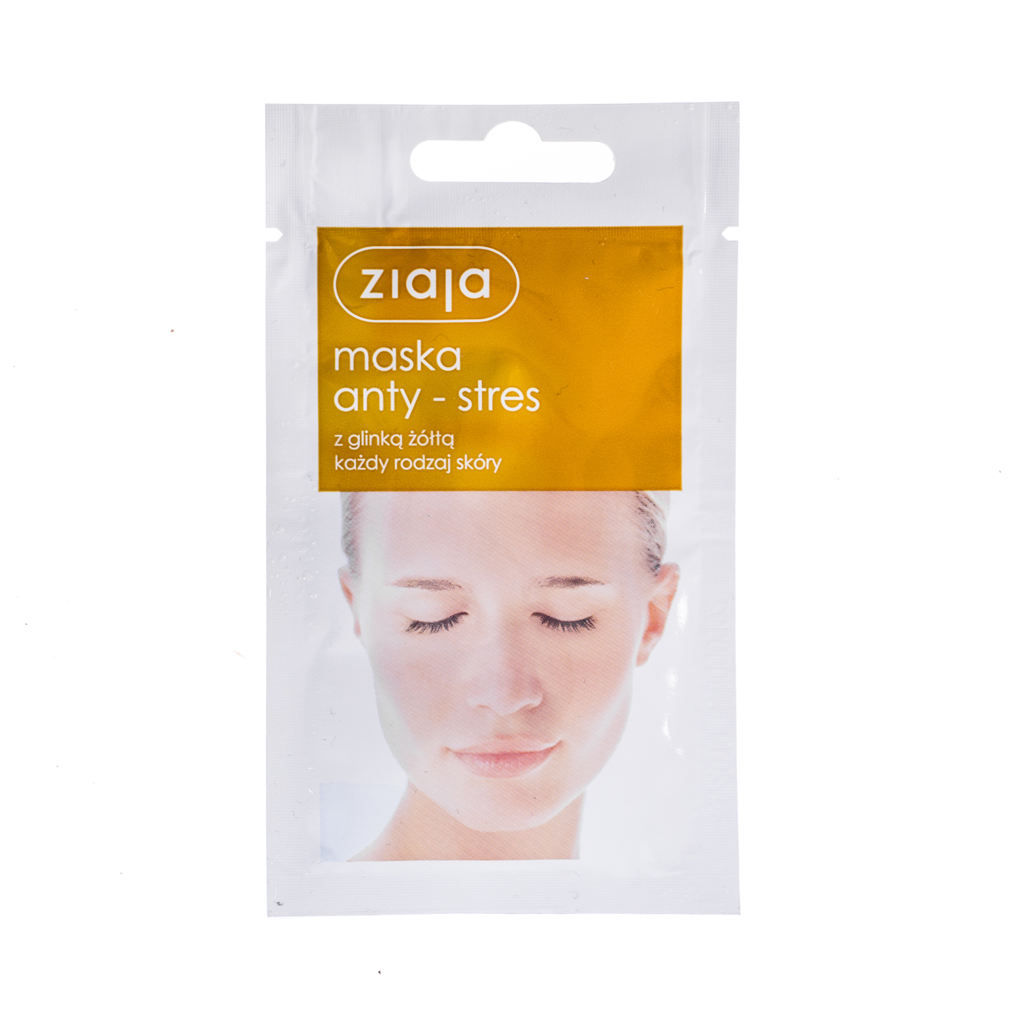 Ziaja Maska Anty-stres, maska z glinką żółtą do każdego rodzaju skóry, 7 ml