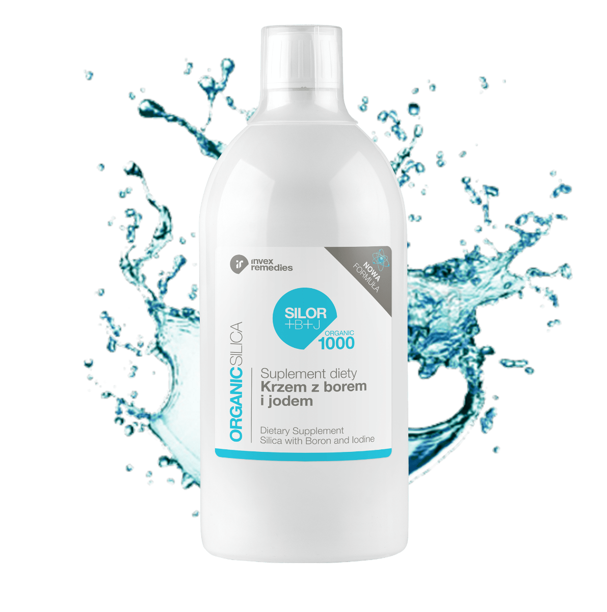 Invex Remedies Silor + B + J suplement diety w płynie krzem organiczny z borem i jodem, 1000 ml