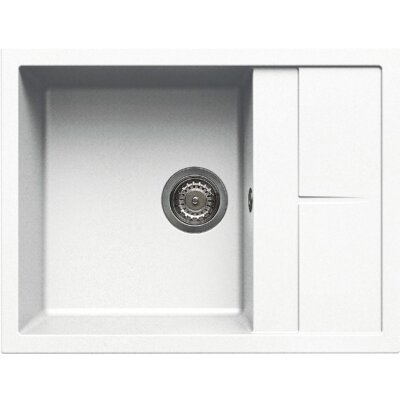 Zlewozmywak jednokomorowy z ociekaczem ELLECI Unico 125 K96 Biały 50x65