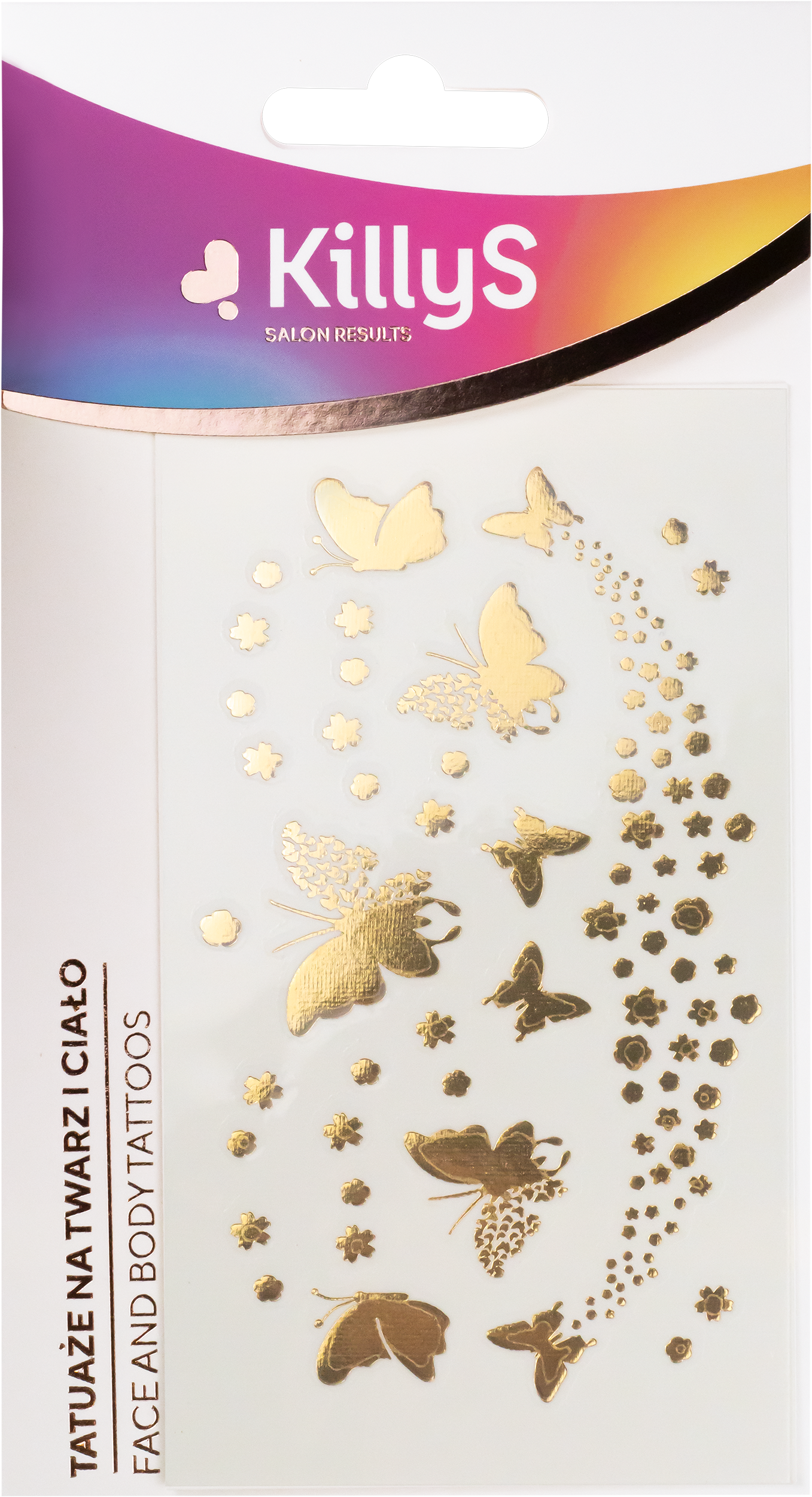 KillyS tatuaże na twarz i ciało złote, 1 opak.