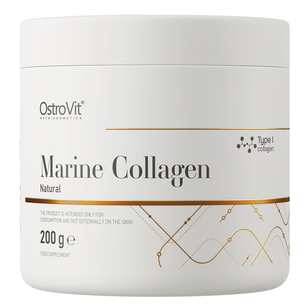 OstroVit Kolagen Morski suplement diety w proszku o smaku naturalnym, 200 g