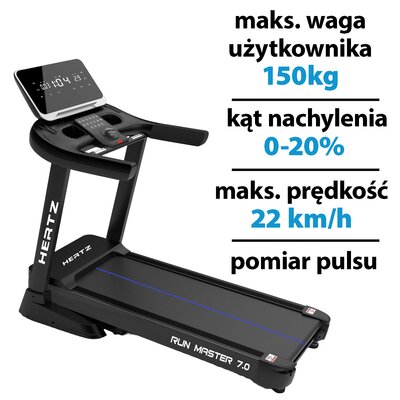 Bieżnia elektryczna HERTZ FITNESS Run Master 7.0 2206W 22km/h
