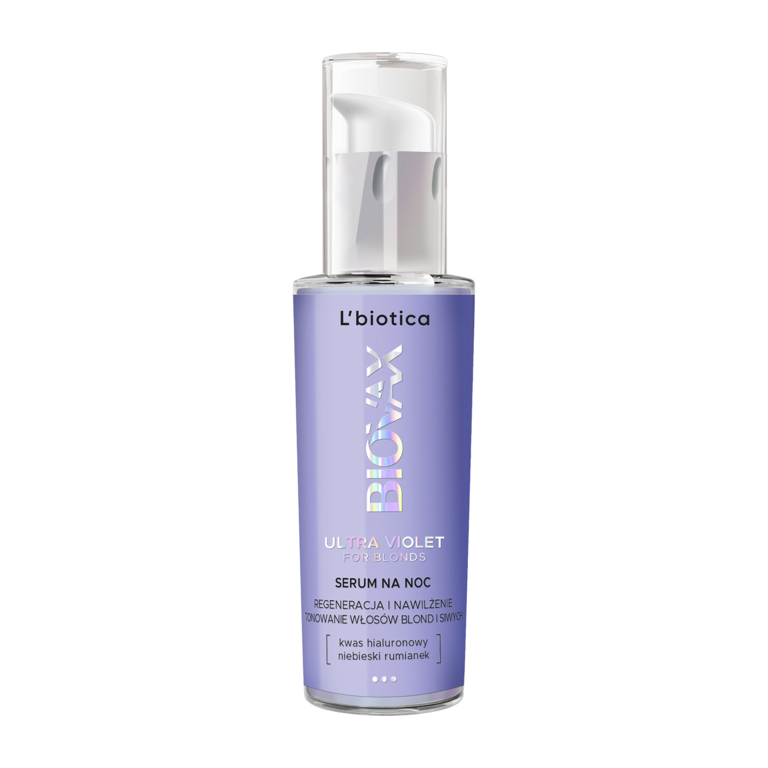 L'biotica Biovax Glamour Ultra Violet For Blonds serum do włosów blond na noc, 100 ml