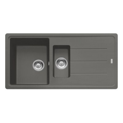 Zlewozmywak półtorakomorowy z ociekaczem FRANKE Basis BFG 651-97 114.0676.274 Kamienny szary 50x97