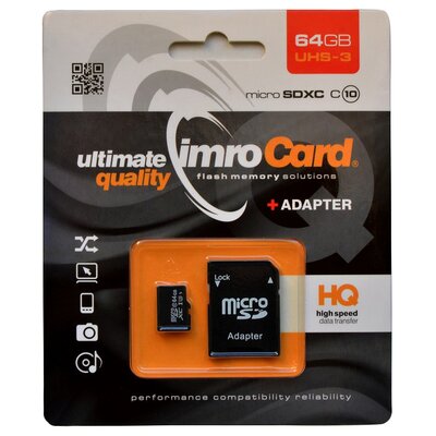 Karta pamięci IMRO MicroSDXC 64GB + Adapter