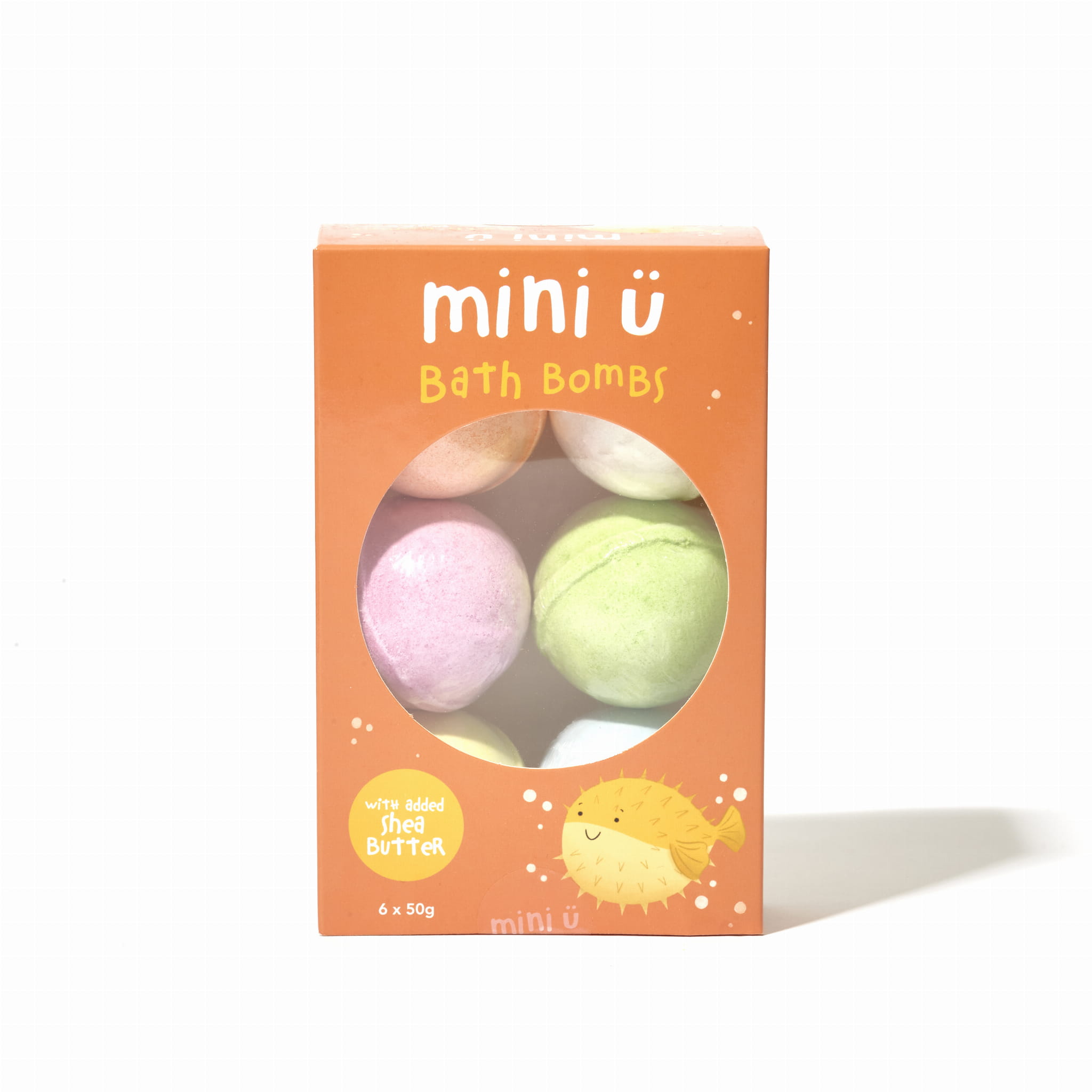Mini U zestaw: musujące kule do kąpieli dla dzieci, 6x50 g