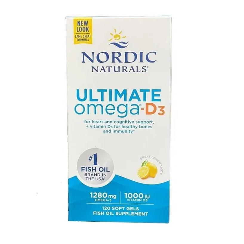 Nordic Naturals Ultimate Omega D3 suplement diety, 1280mg, Cytryna, 120 kaps./1 opak.
