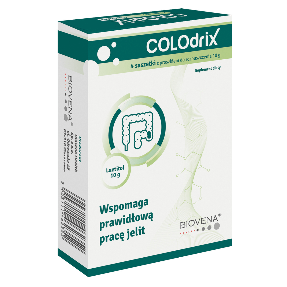 Biovena Colodrix suplement wspierający pracę jelit, na zaparcia, 4x10 g