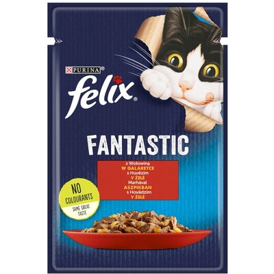 Karma dla kota FELIX Fantastic Wołowina w galaretce 85 g