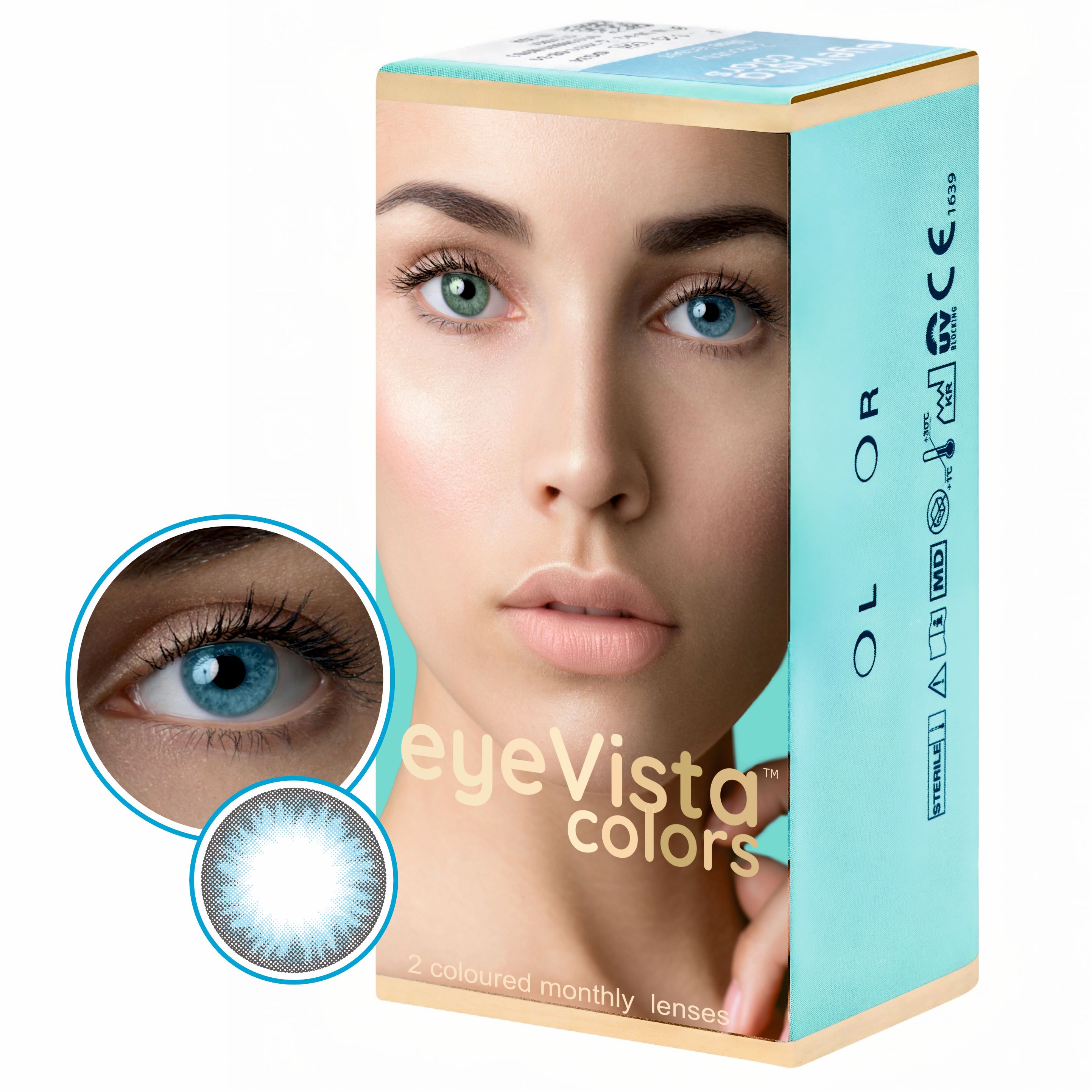 EyeVista Colors Blue soczewki kontaktowe moc -1.50, 2 szt./1 opak.