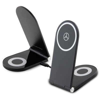 Ładowarka indukcyjna MERCEDES Silver Star  2w1 15W Czarny MagSafe