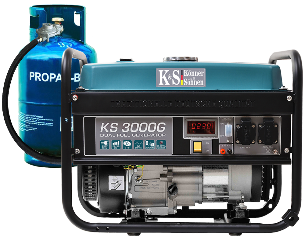 Agregat prądotwórczy KS 3000G LPG / benzyna AVR 3,0 kW / 7,0 KM K&S