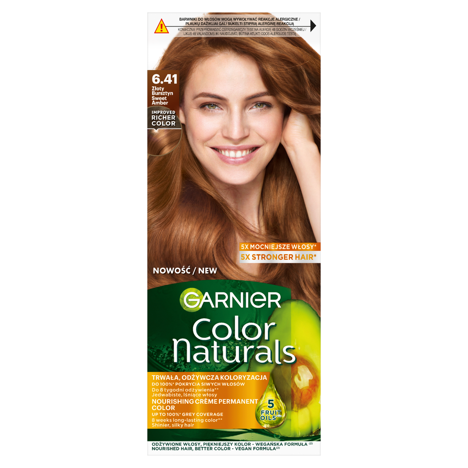 Garnier Color Naturals Créme farba do włosów 6.41 złoty bursztyn, 1 opak.