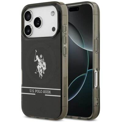 Etui US POLO ASSN US Polo DH and Bottom Stripe Logo MagSafe do Apple iPhone 17 Pro Czarny