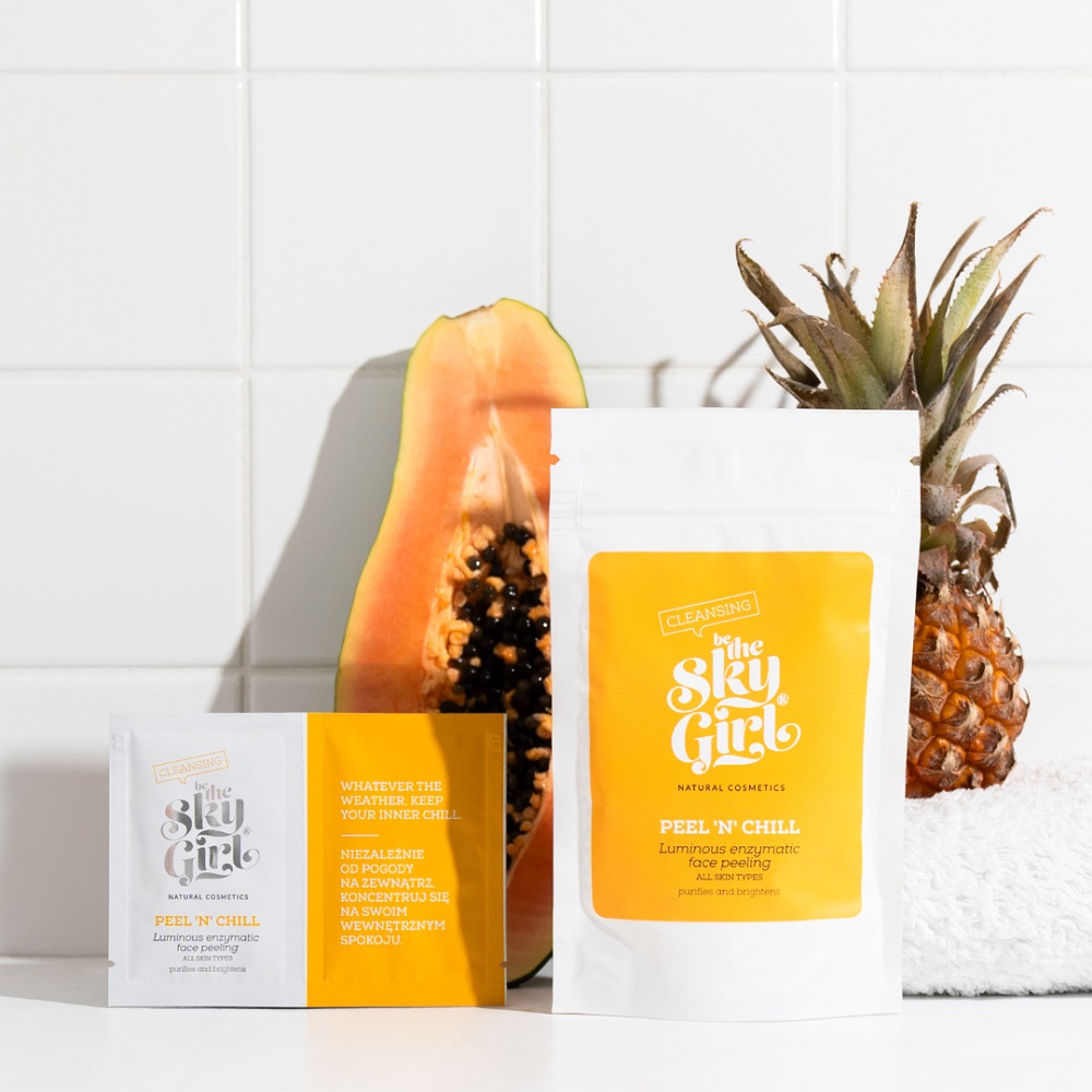 Be The Sky Girl Peel 'N’ Chill rozświetlający peeling enzymatyczny do twarzy, 60 g