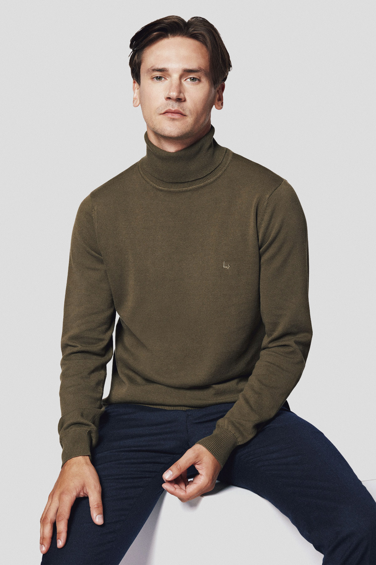 Lancerto Golf Oliwkowy z Bawełną Slink