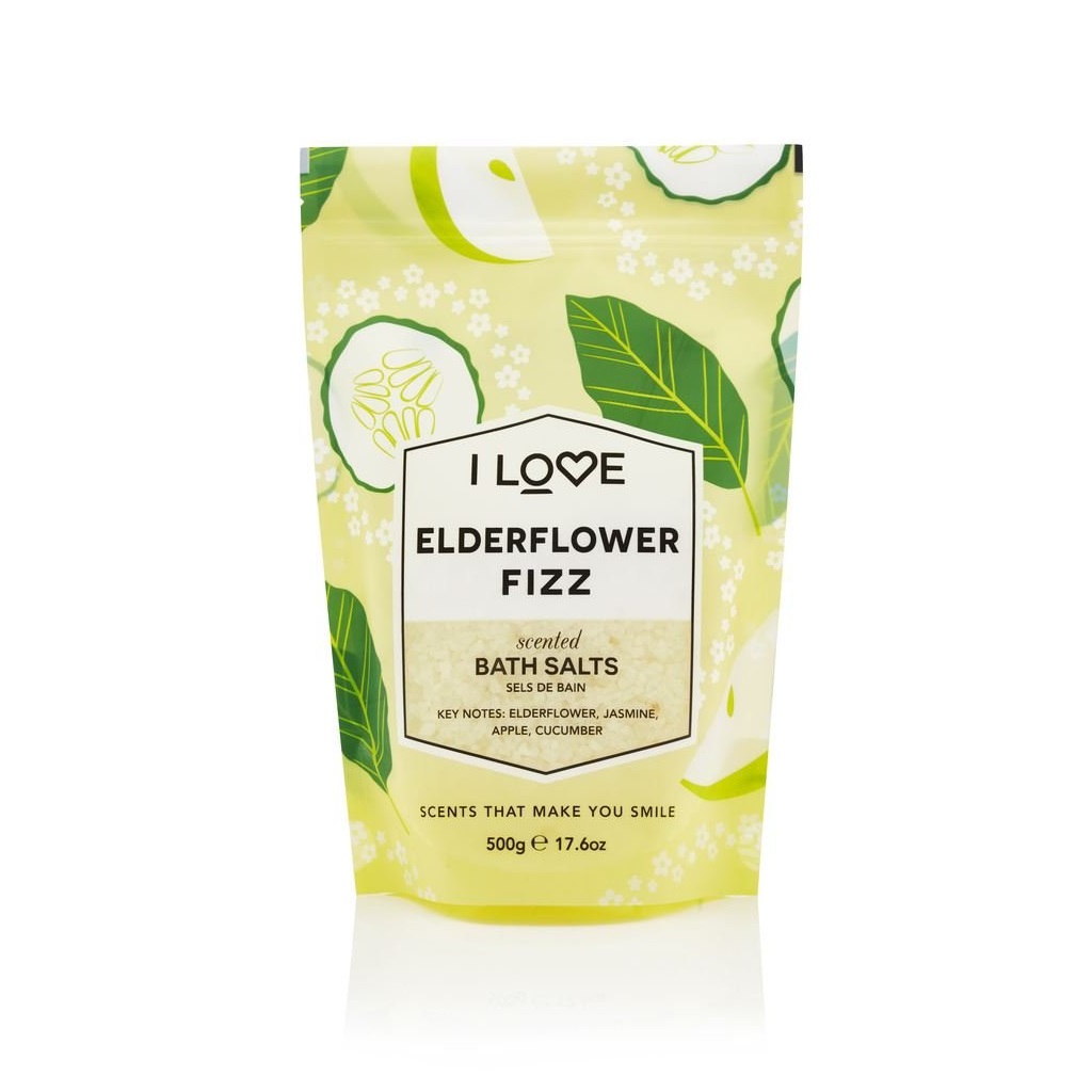 I Love kojąco-relaksująca sól do kąpieli Elderflower Fizz, 500 g