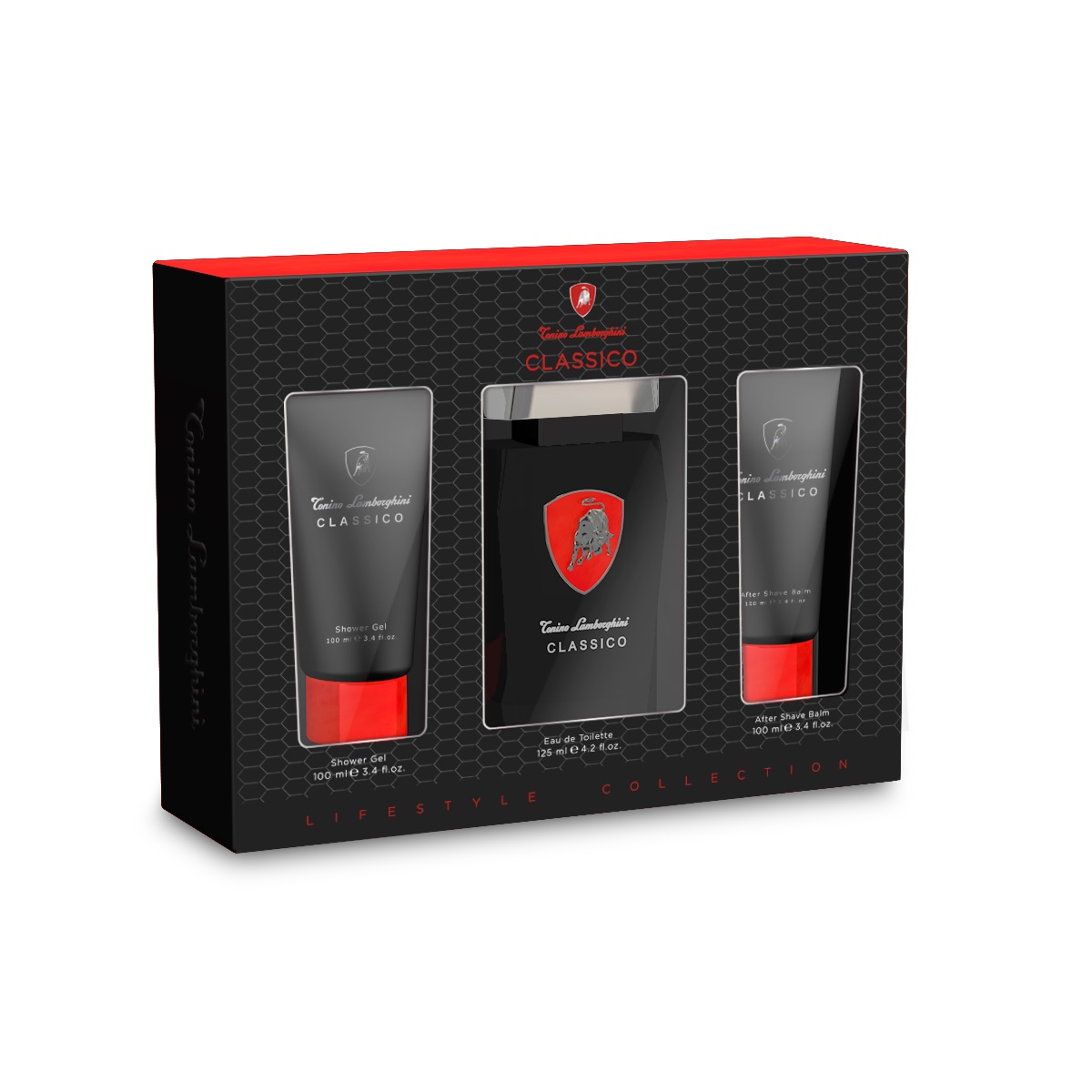Tonino Lamborghini Classico zestaw: woda toaletowa męska, 125 ml + balsam po goleniu, 100 ml + żel pod prysznic, 100 ml