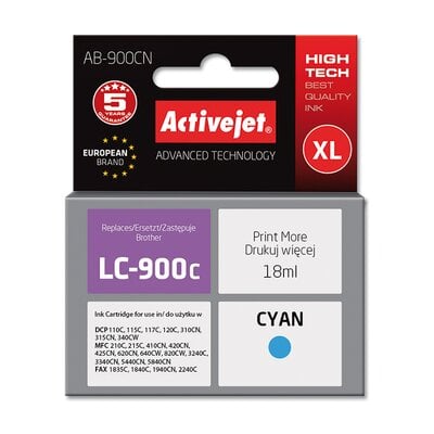 Tusz ACTIVEJET do Brother LC-900C Błękitny 17.5 ml AB-900CN