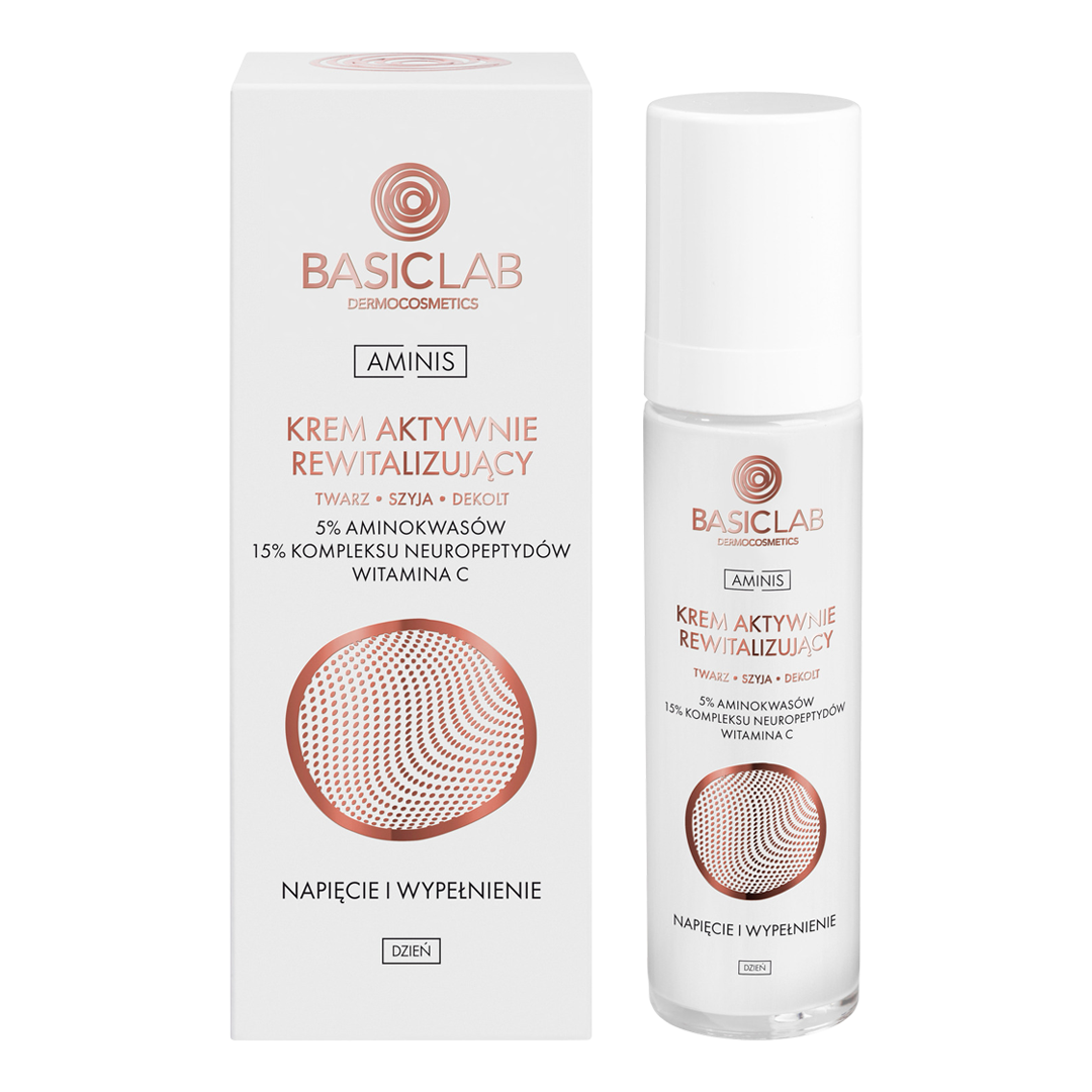 Basiclab Aminis krem aktywnie rewitalizujący do twarzy, szyi i dekoltu, 50 ml