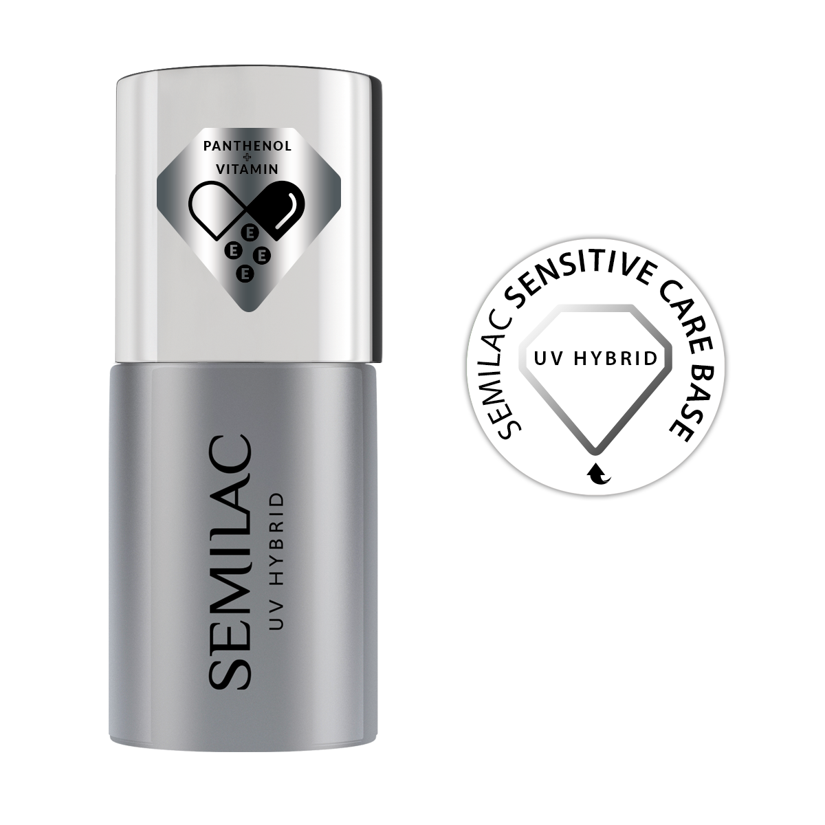 Semilac Sensitive Care Base baza hybrydowa z pantenolem do paznokci, 7 ml